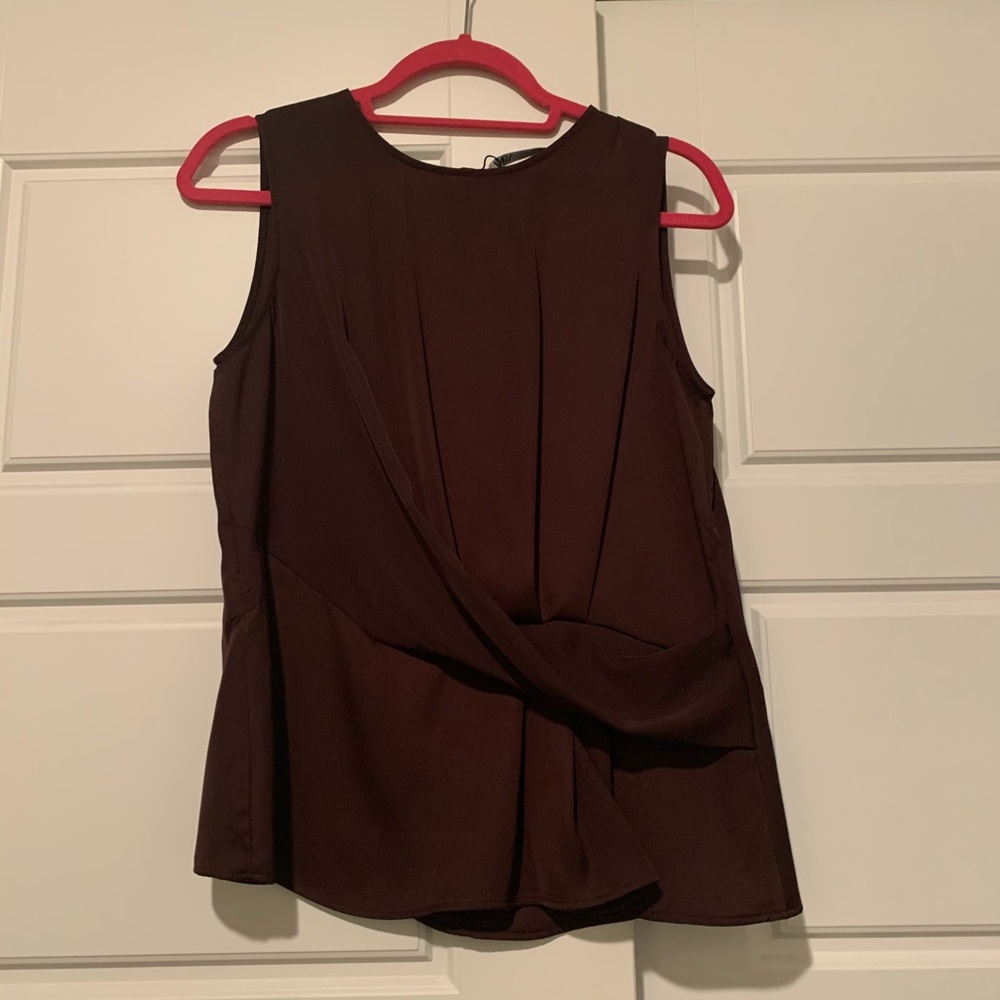 Zara New Maroon Sleeveless Blouse